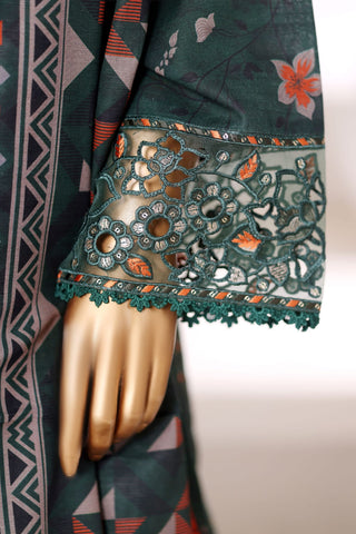 Malika by Sadabahar | Stitched Embroidered Khaddar Collection - 2025 (GREEN)