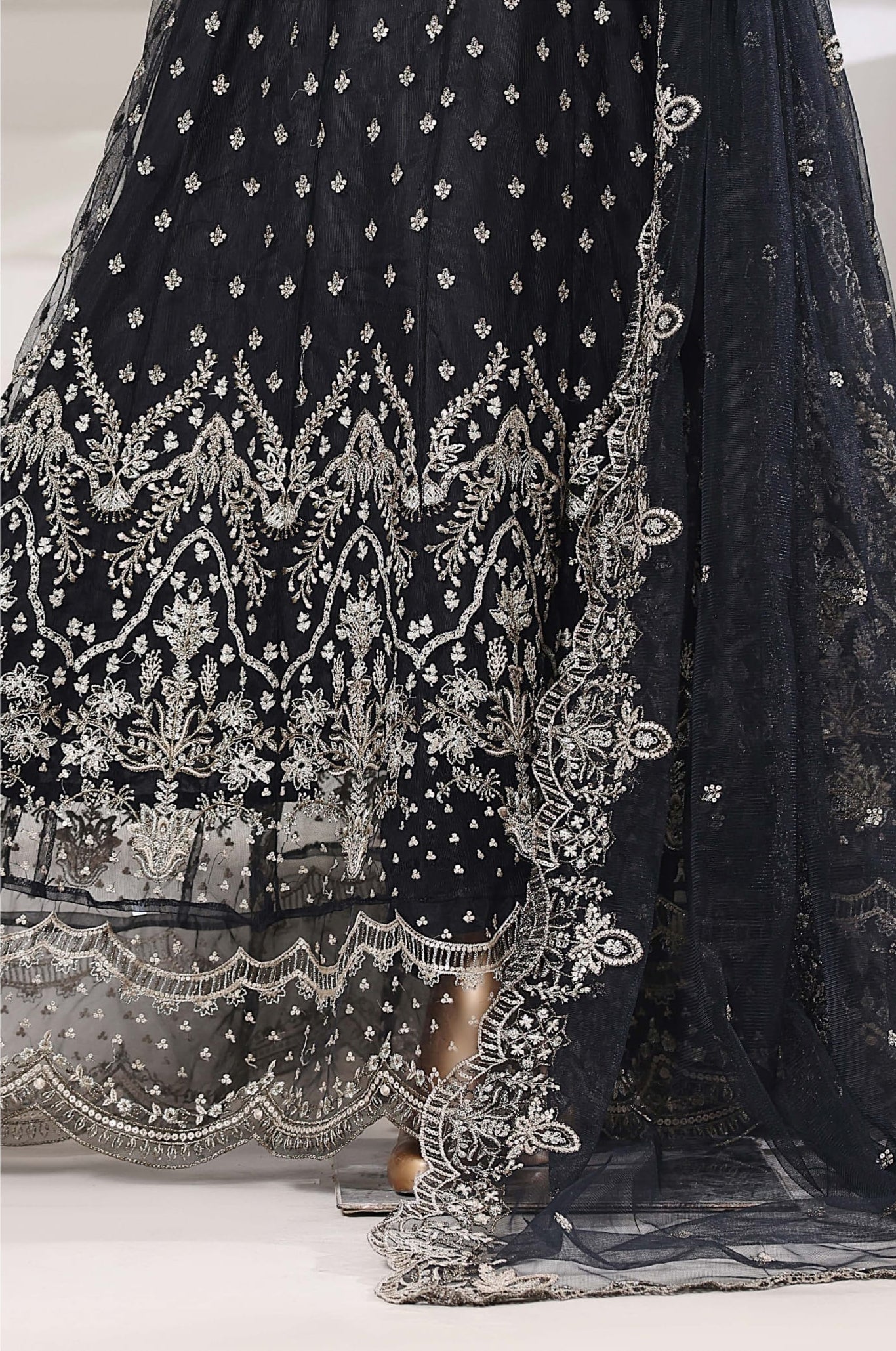 Mahpara by Sadabahar | Stitched Festive Formal Frock Collection - 2025 (BLACK)
