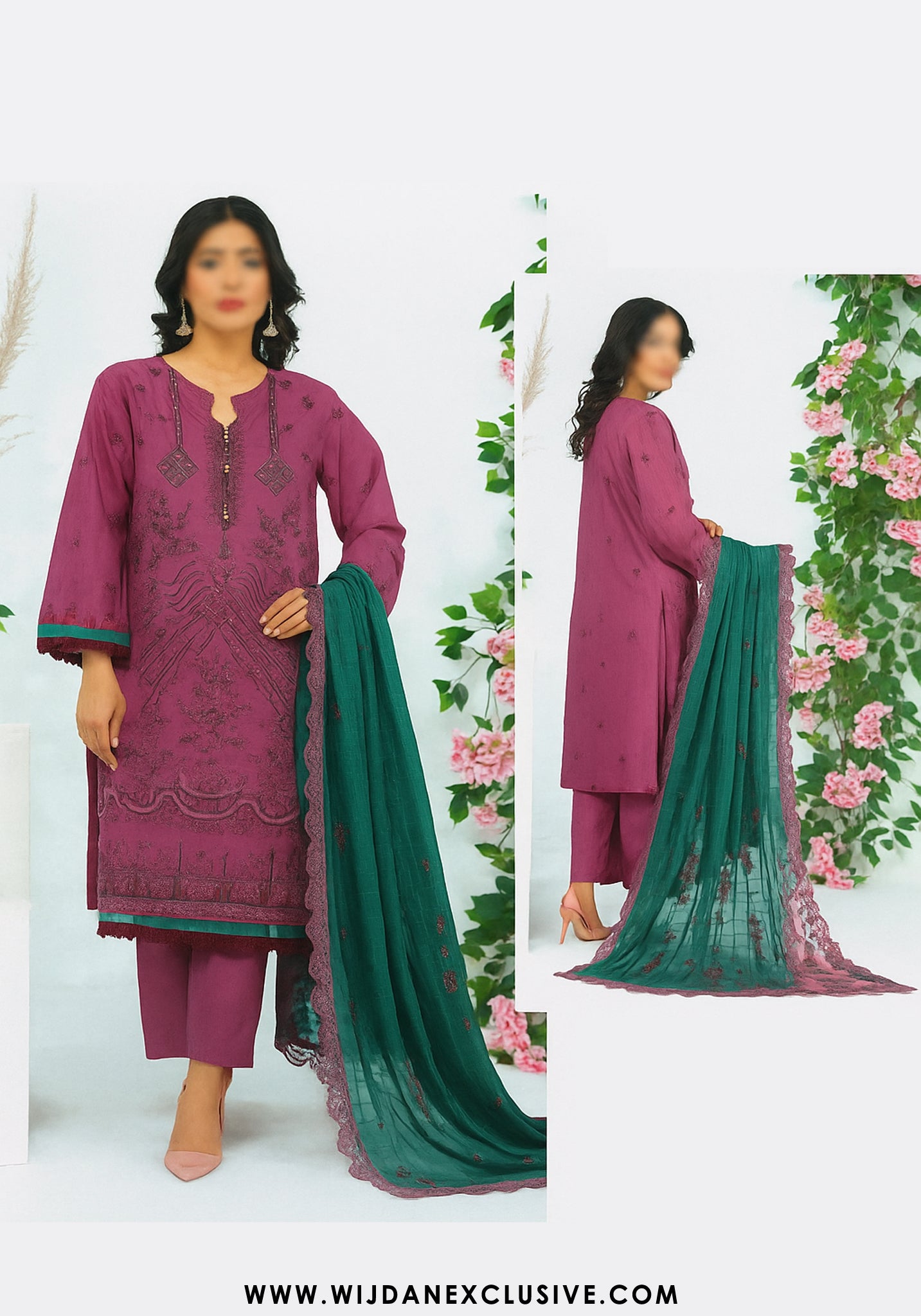 Andleeb Unstitched Bana Dora Lawn by Wijdan D-01
