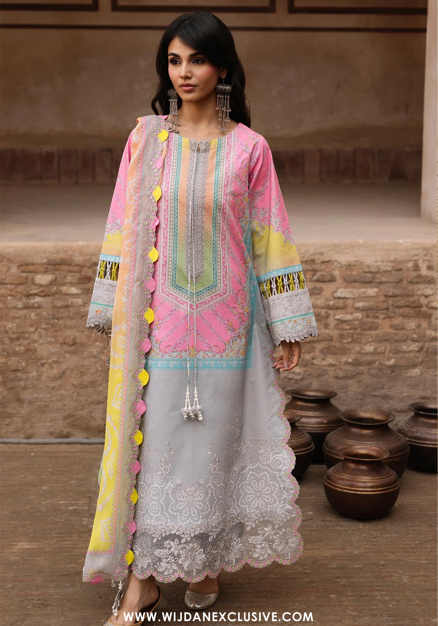 Charizma Chunri Unstitched Embroidered Lawn Vol-01 Collection - 2026 (CHN6-01)