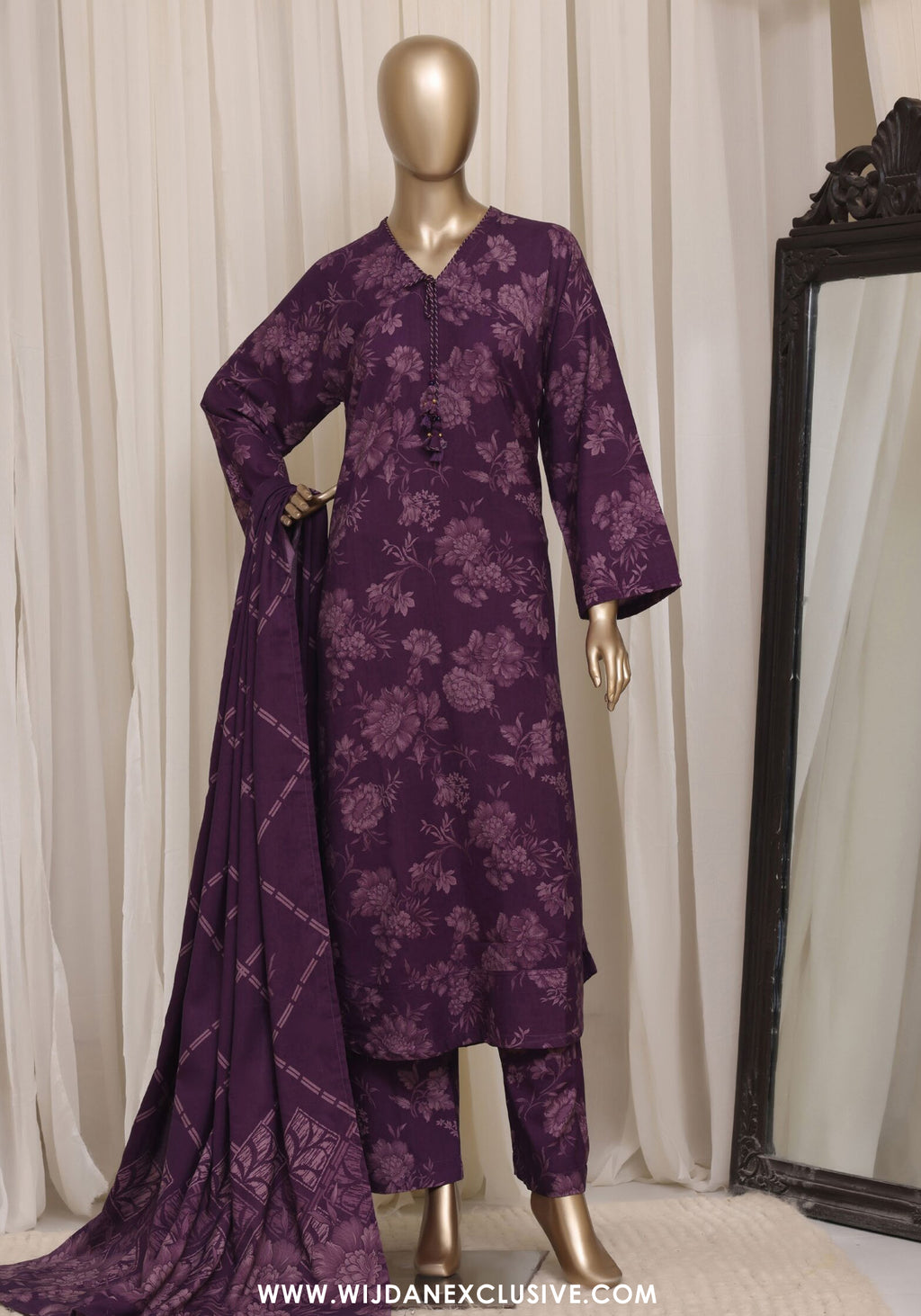 Sadabahar Dhanak Stitched Printed With Shawl Collection - 2026 (D-01)