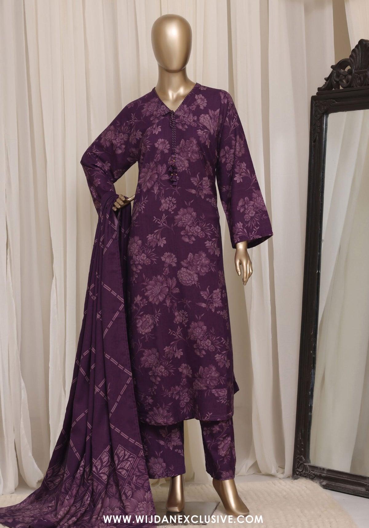 Sadabahar Dhanak Stitched Printed With Shawl Collection - 2026 (D-01)