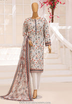 HZ Unstitched Platinum Floral Printed Lawn Collection - 2026 (D-01)