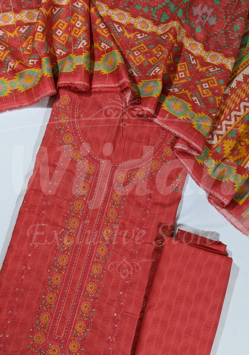 Bin Saeed Embroidered Lawn Collection D-01