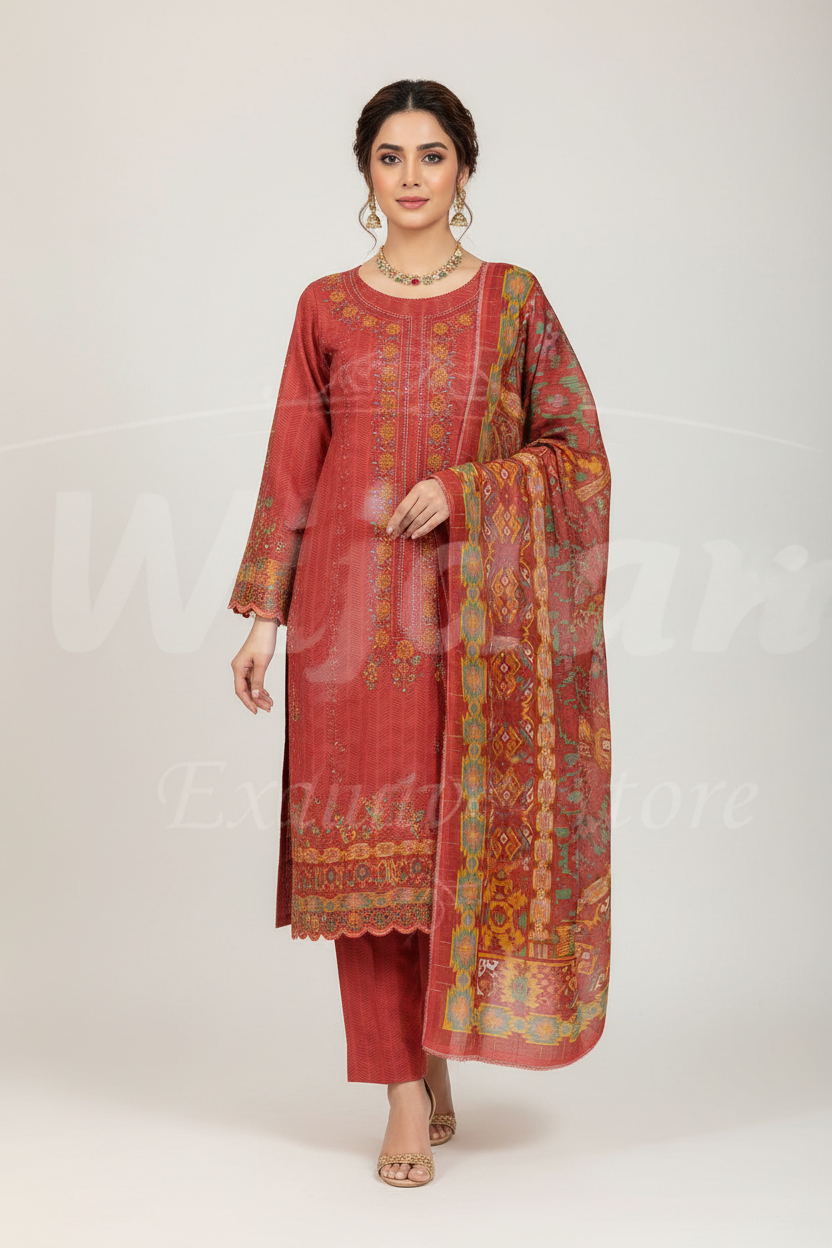 Bin Saeed Embroidered Lawn Collection D-01