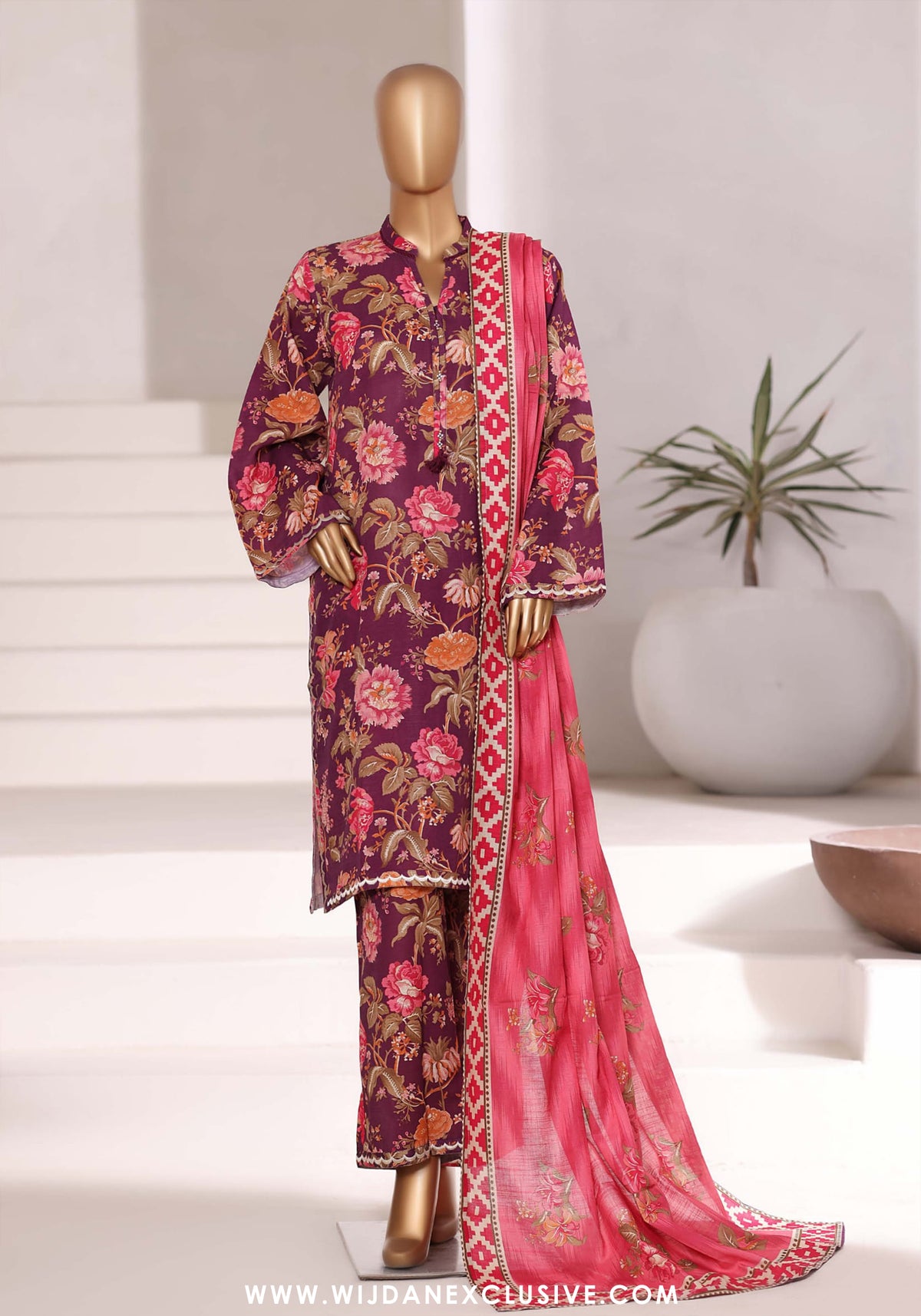 Sadabahar Stitched Khaddar Fall Embroidered Collection - 2025 (PURPLE FLORAL)