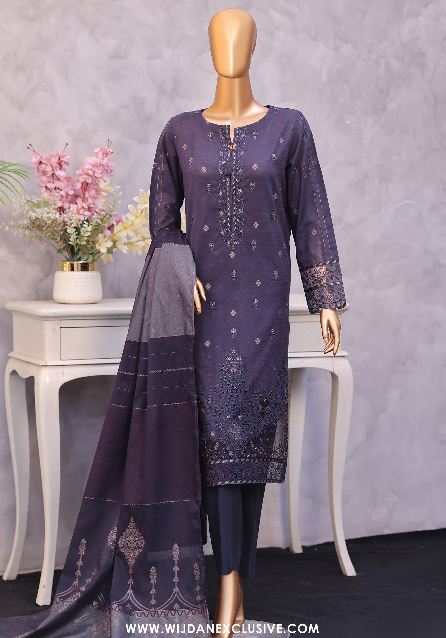 HZ Turkish Jacquard Embroidered Unstitched Vol-01 Collection - 2026 (TJE-7116)