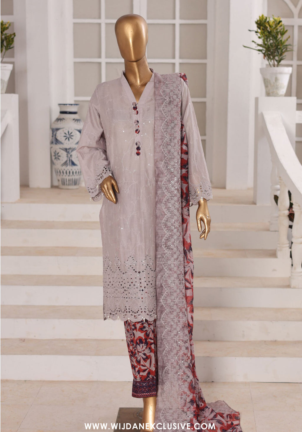 Aifa Dynasty Chikankari Unstitched Luxury Lawn Collection - 2026 (D-01)