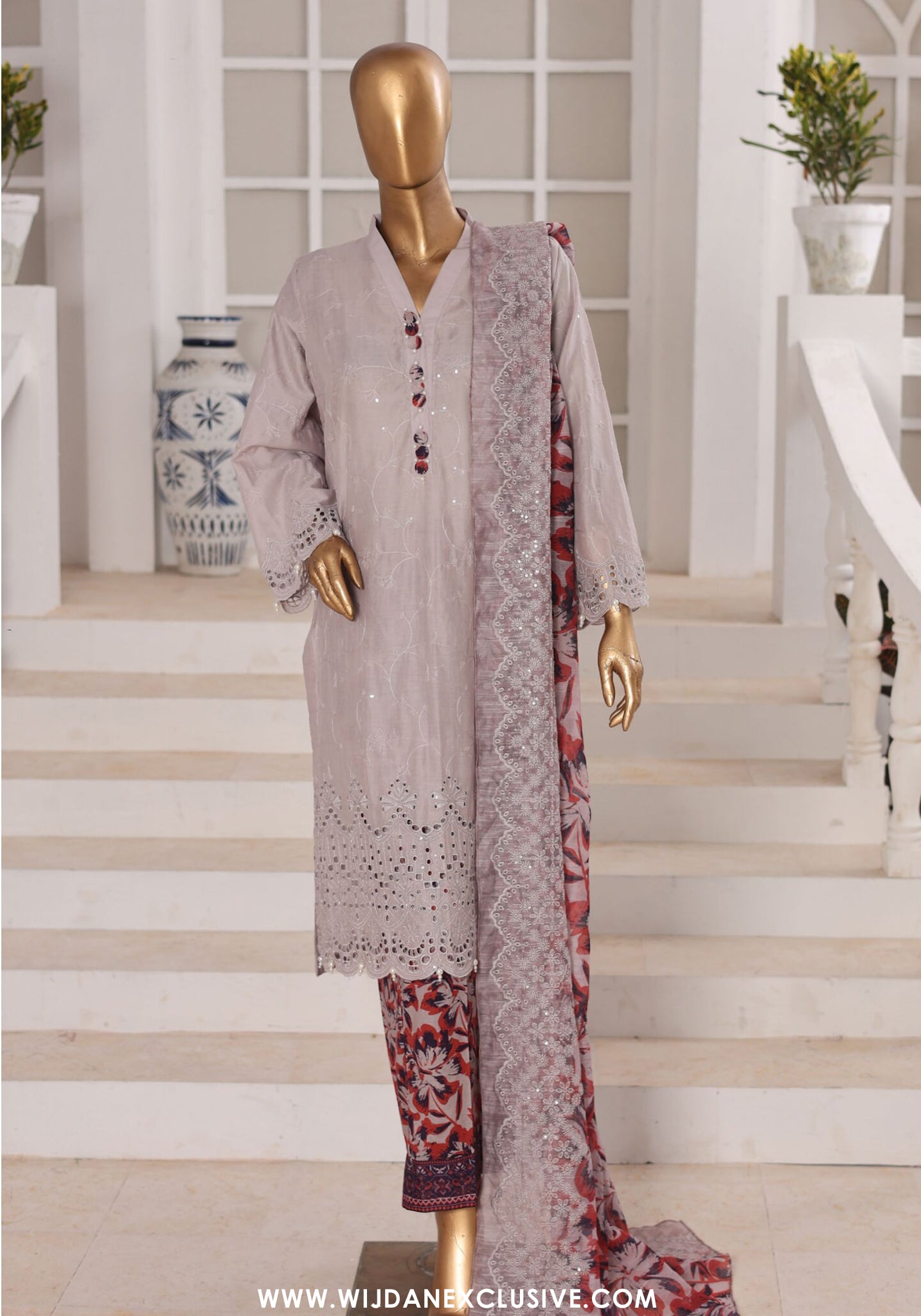 Aifa Dynasty Chikankari Unstitched Luxury Lawn Collection - 2026 (D-01)