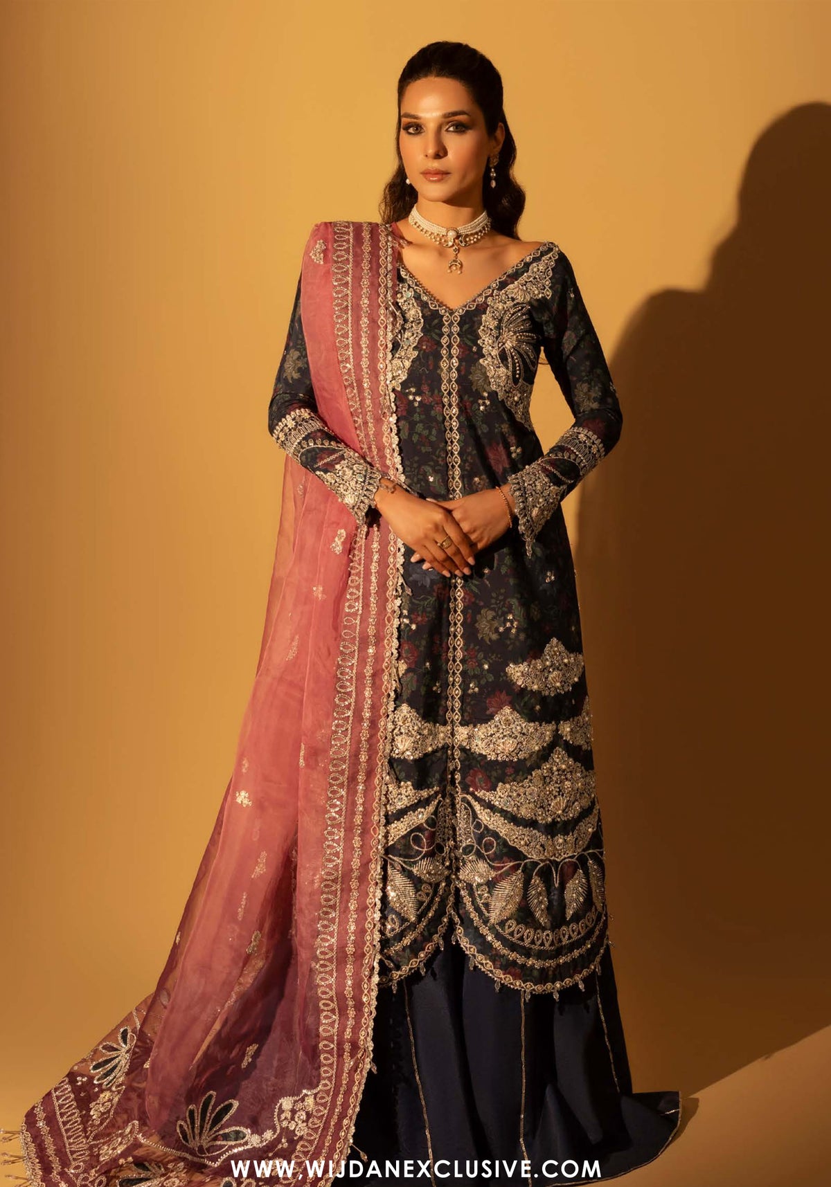 Aylin Unstitched Silk Hand Work Collection (SAPPHIRE DUSK)