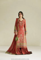 Vera Unstitched Embroidered Raw Silk Formal Edit'26 (ZAR RUST)