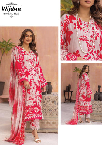 RangNagar Embroidered Printed Slub Wool Collection'24 by NUR RN-01