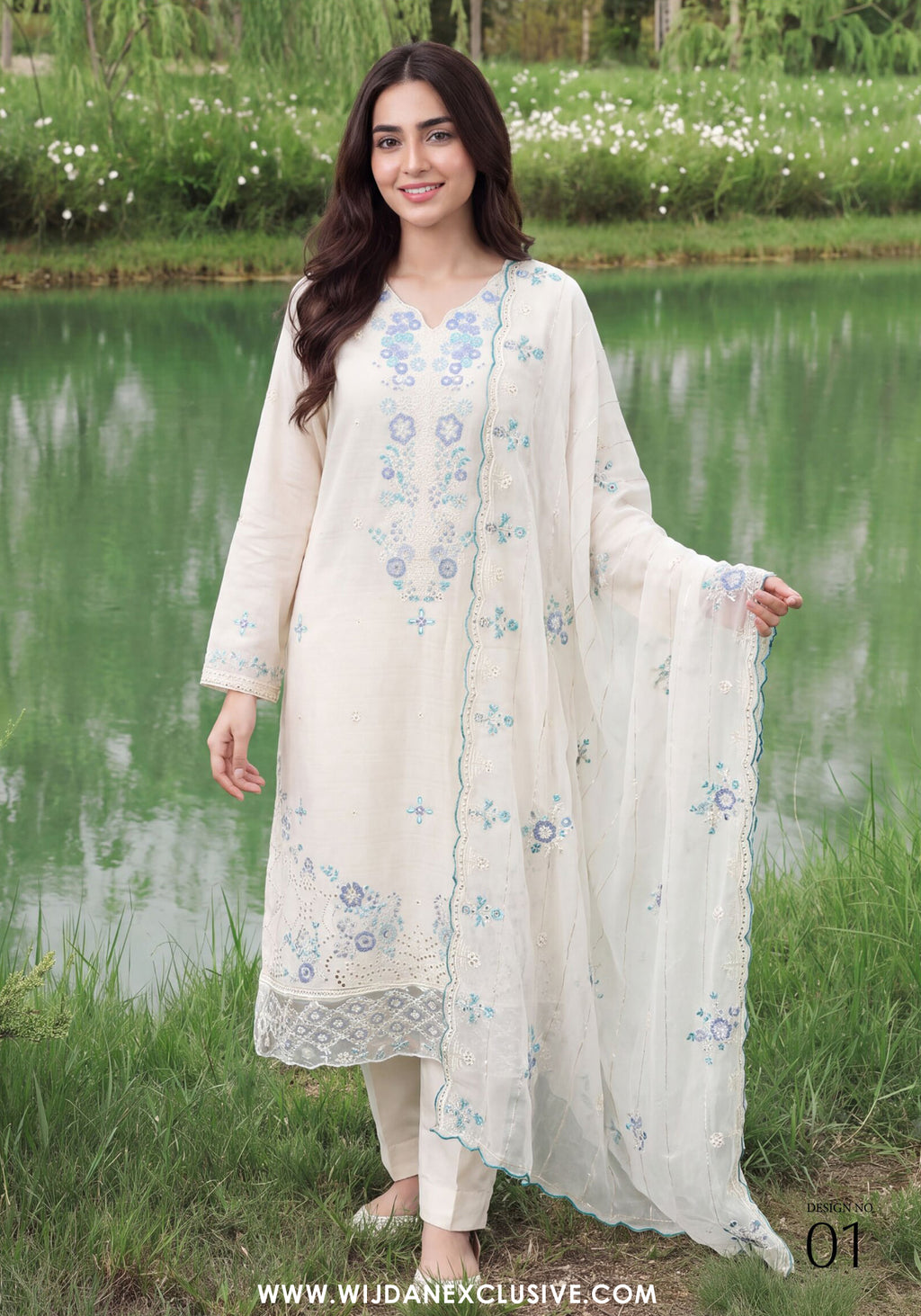 Dhamak by Wijdan | Unstitched Exclusive Embroidered Jacquard Collection'26 (D-01)