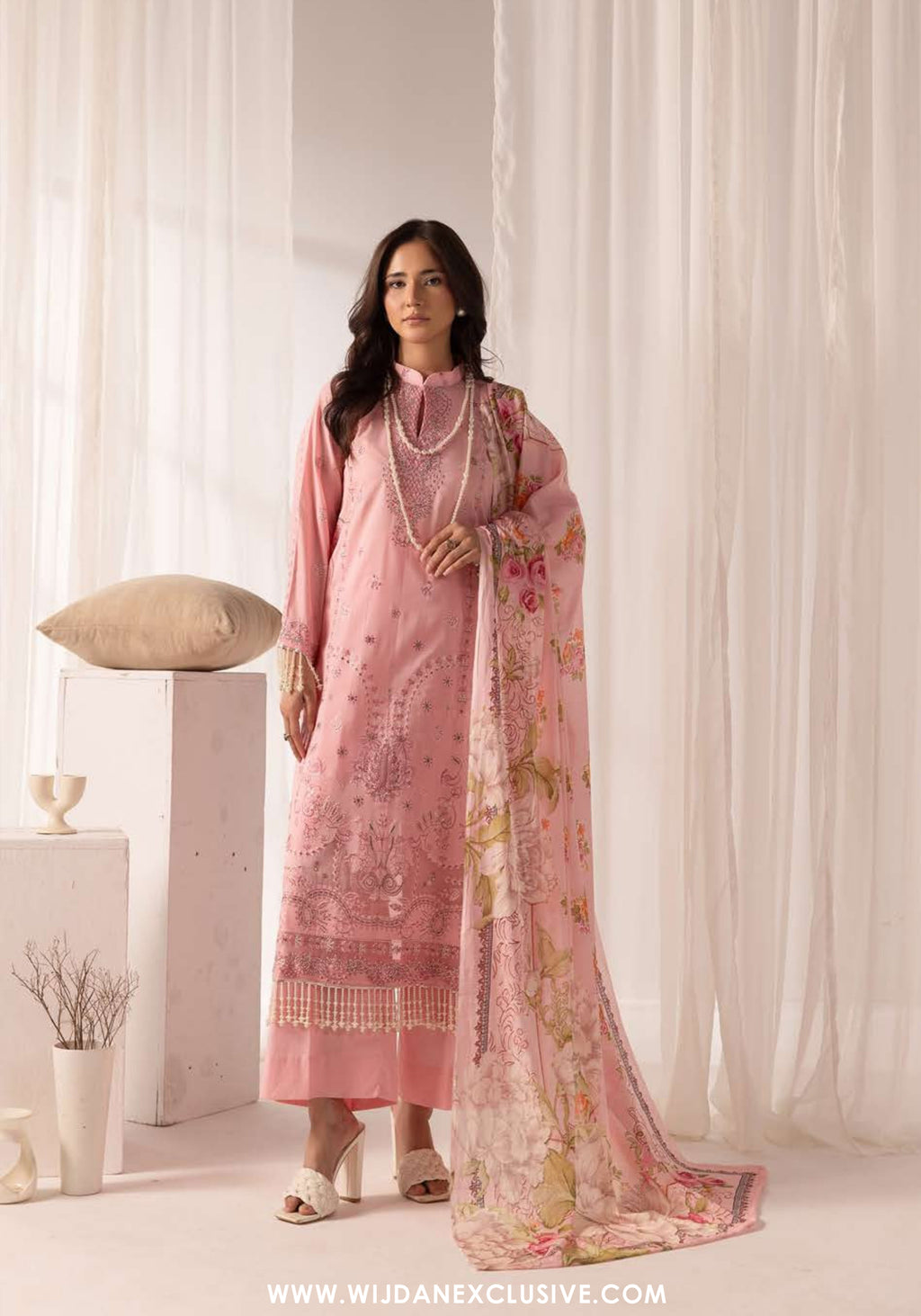 Ibtida by Nur | Unstitched Embroidered Lawn Collection - 2026 (IK-310)
