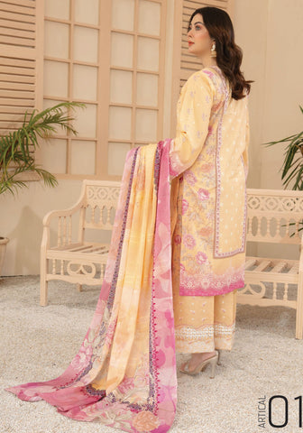 Plazo Digital Printed Bana Doria Lawn Collection'25 by Abisha D-01