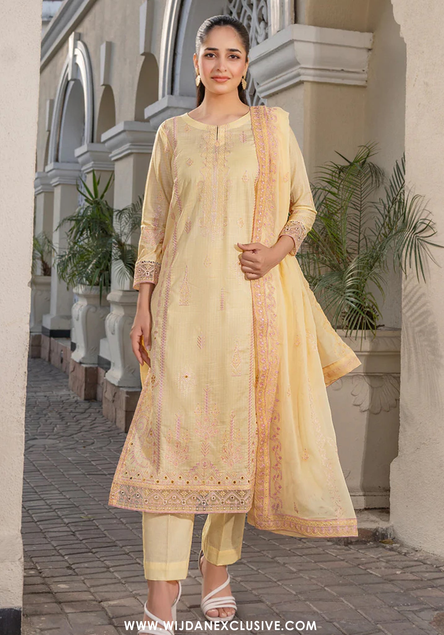 Marjjan Unstitched Embroidered Lawn Collection - 2026 (D-01)