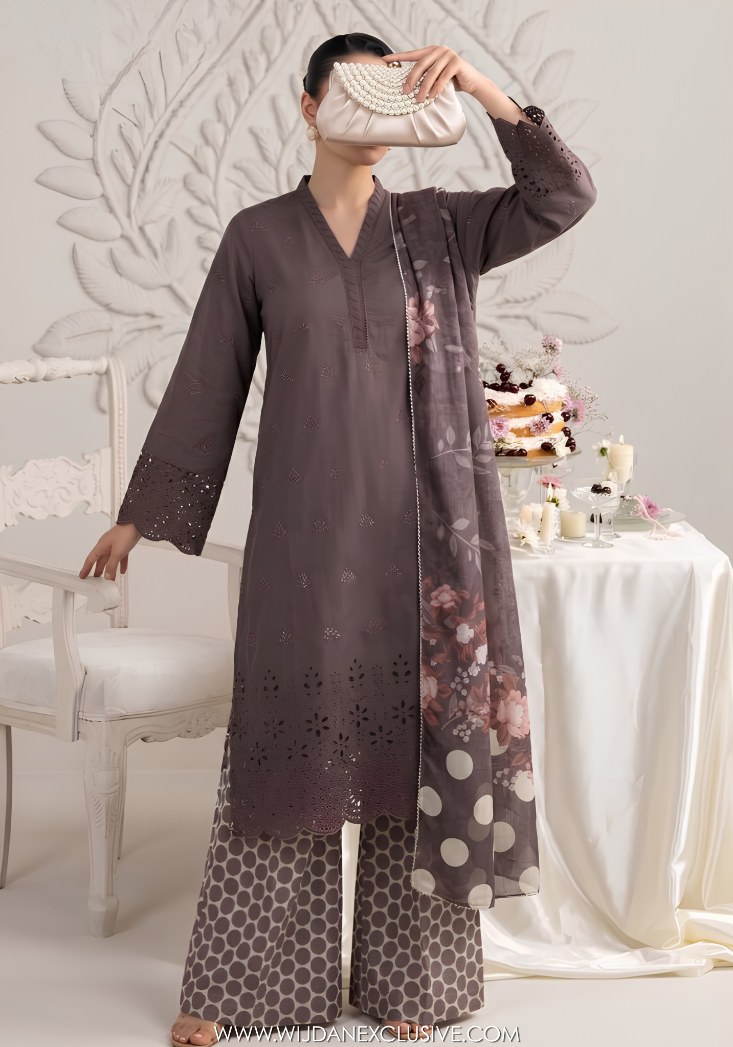 Neesha by Amna Khadija | Stitched 3pc Embroidered Collection - 2026 (D-01)