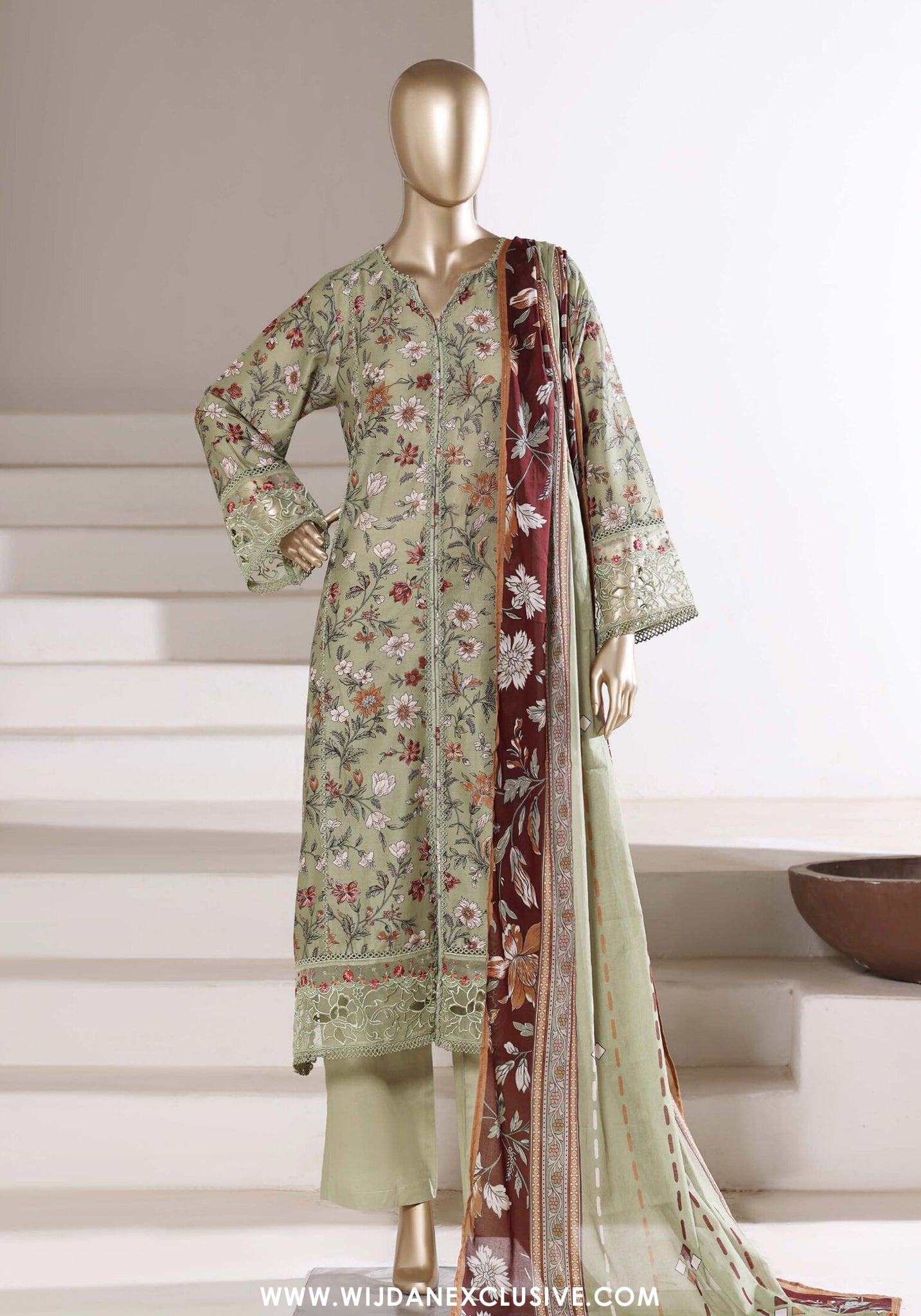 Sadabahar Stitched Embroidered Festive Lawn Vol-02 Collection - 2026 (D-01)