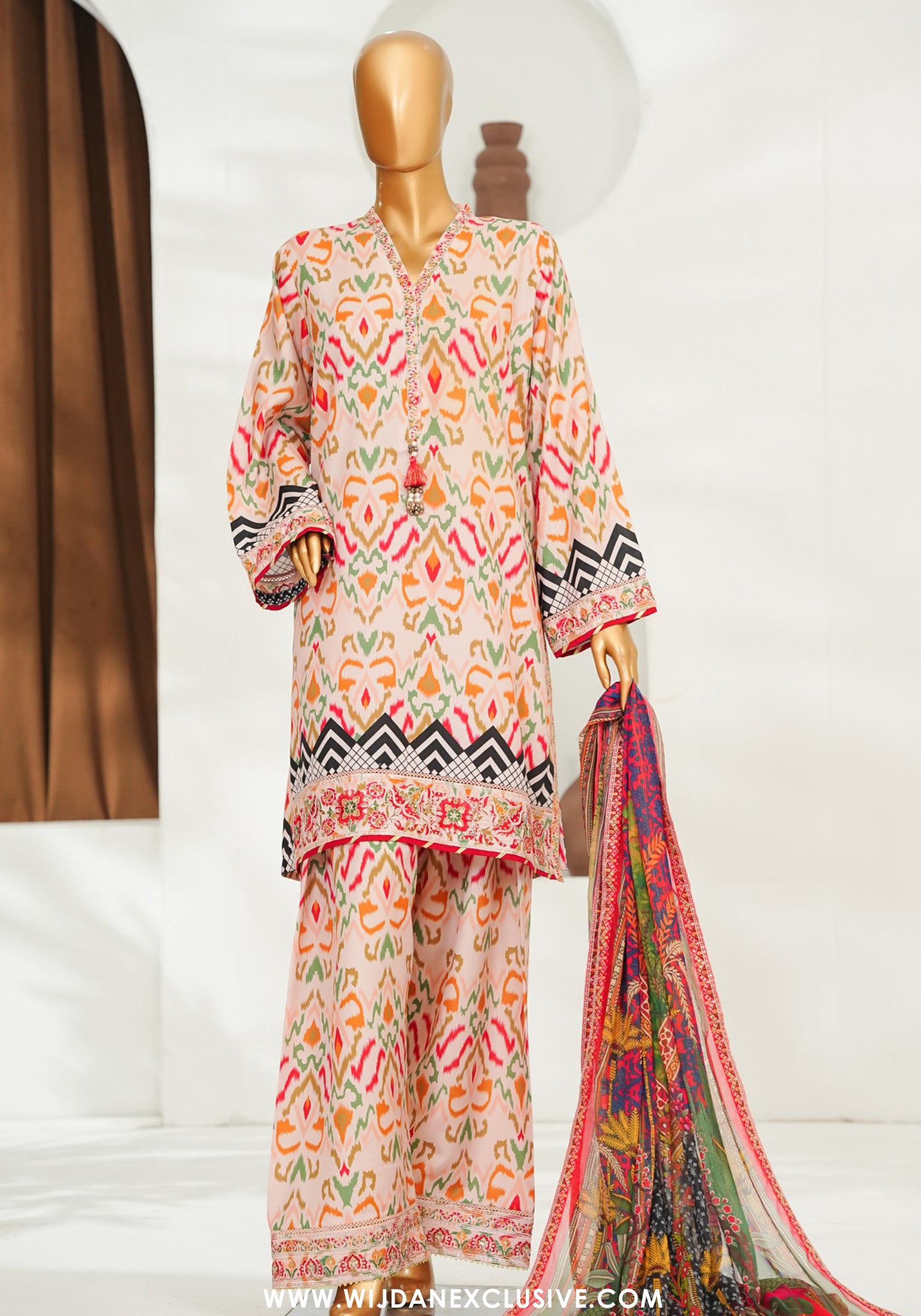 Bin Saeed Stitched With Eid festive Farshi Shalwar Collection - 2026 (D-01)