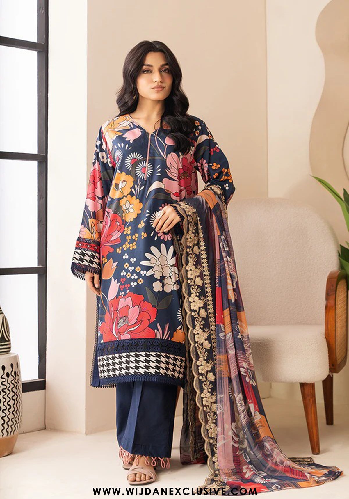 Ehaab Unstitched Printed Lawn Collection - 2025 D-424