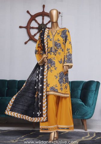Bin Saeed Exclusive Printed Farshi Shalwar 3pc Coll'25 Vol-04 D-01