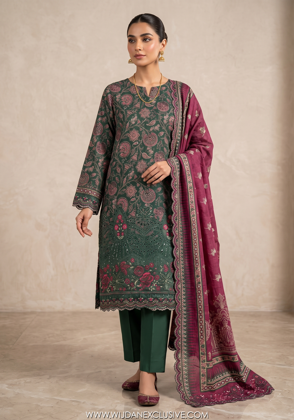 Bin saeed Unstitched Embroidered Vol-02 Collection - 2026 (D-08)