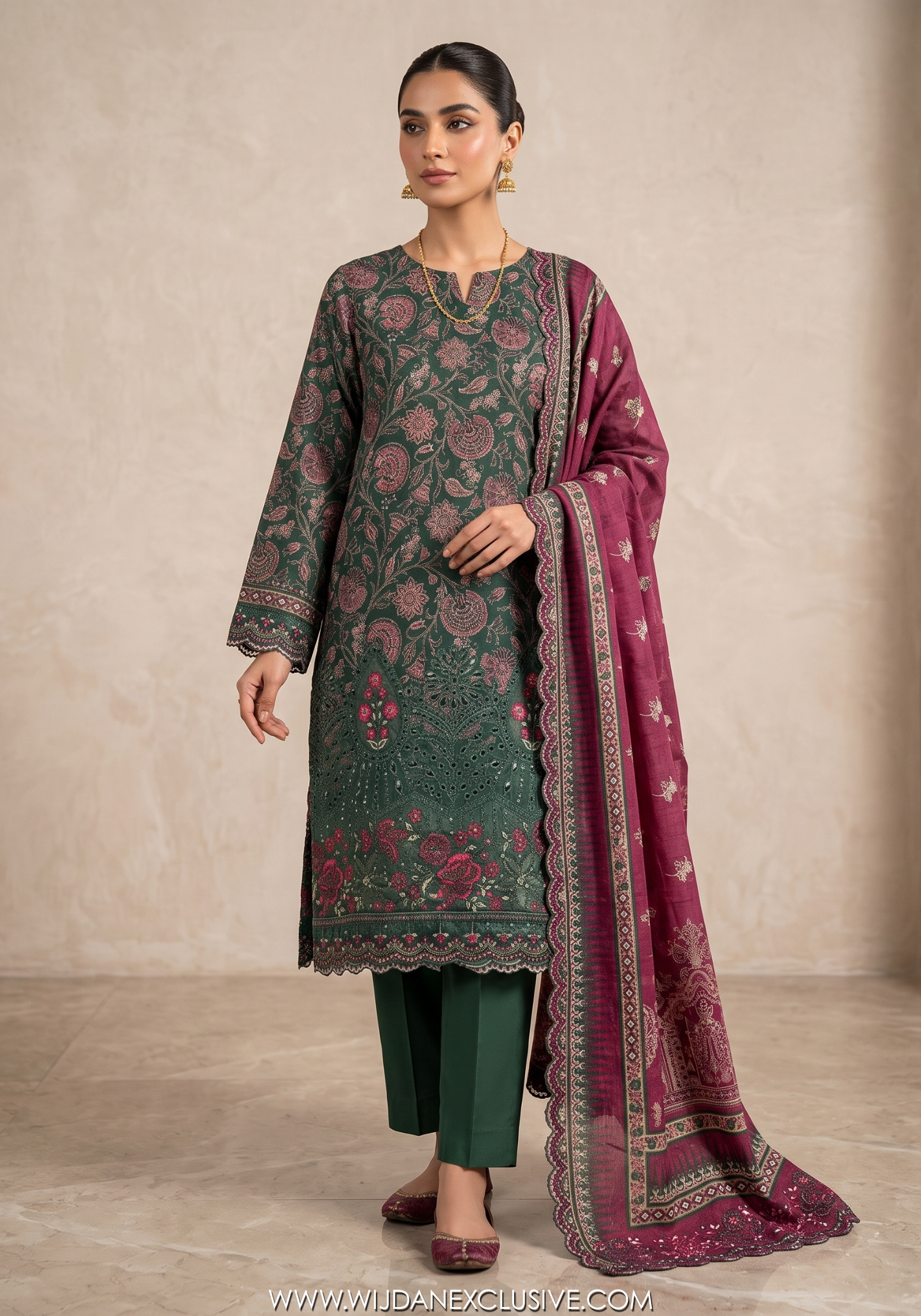 Bin saeed Unstitched Embroidered Vol-02 Collection - 2026 (D-08)