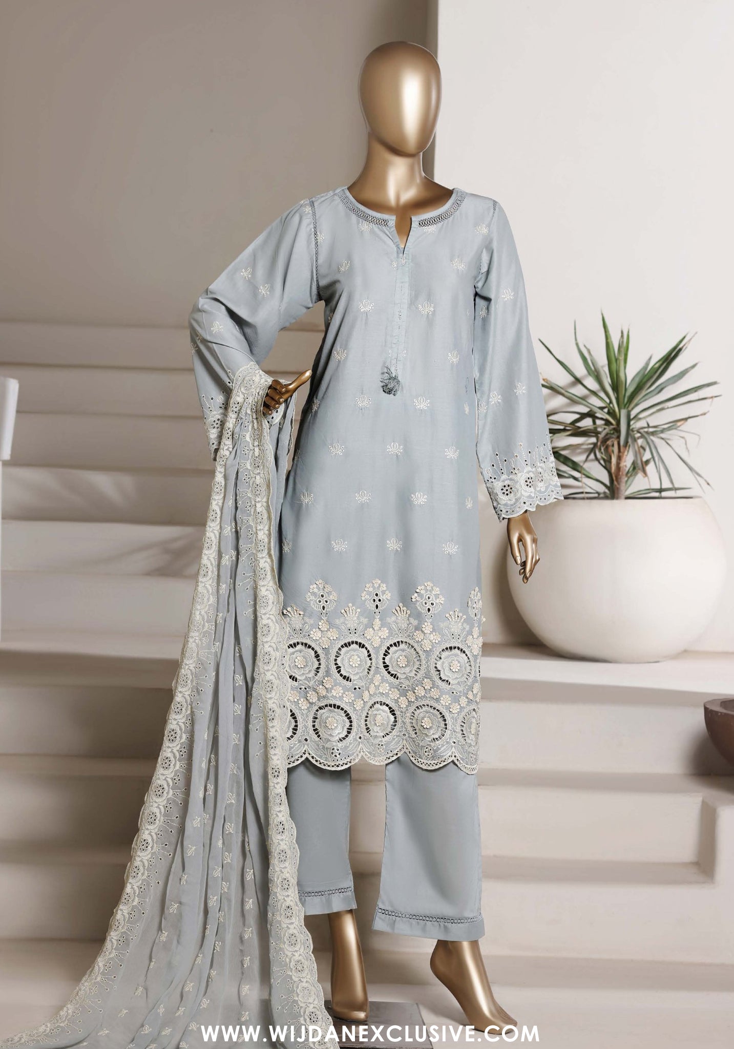 Sadabahar Chikankari Stitched Laser Work Vol-II Collection - 2026 (D-01)