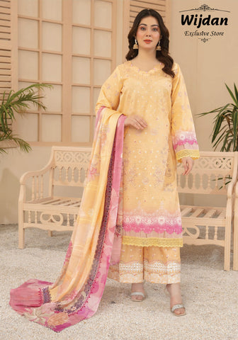 Plazo Digital Printed Bana Doria Lawn Collection'25 by Abisha D-01