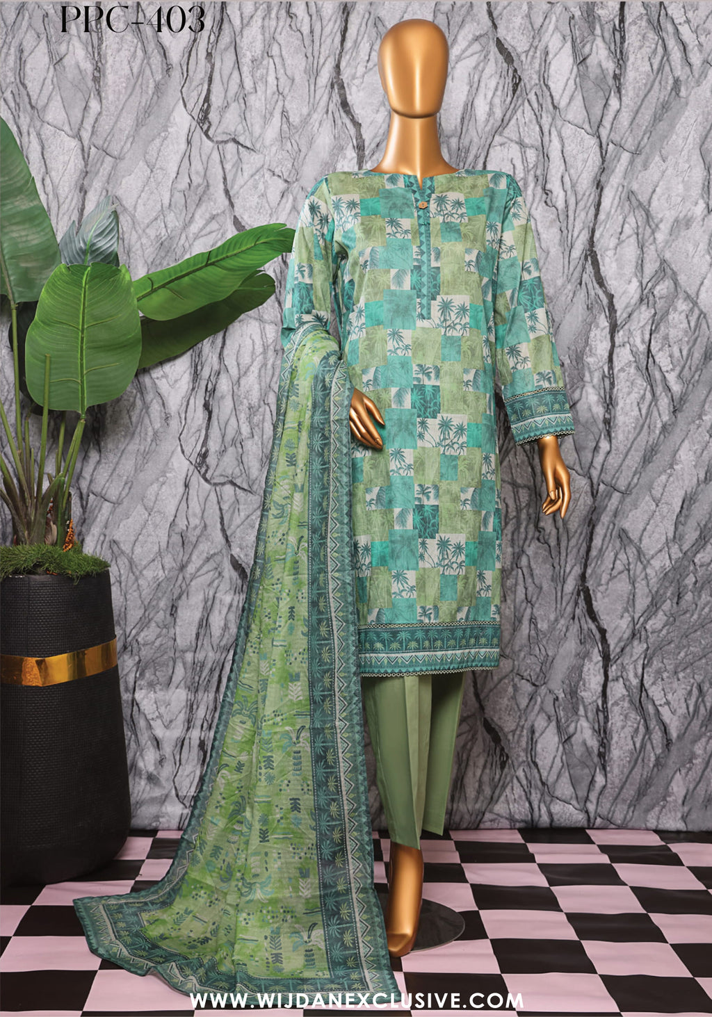 HZ Unstitched Platinum Digital Printed Lawn Collection PPC-403