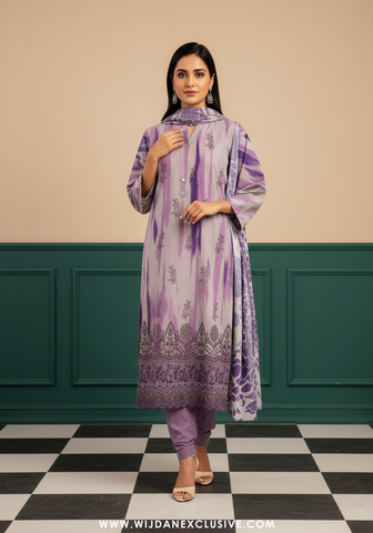 Abrish By Sobia Waseem | Unstitched Doriya Linen Embroidered Collection - 2025 D-05