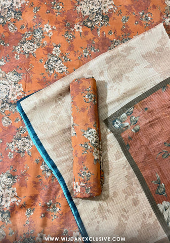 Casual Summer Unstitched Lawn Collection - 2025 by Wijdan D-01