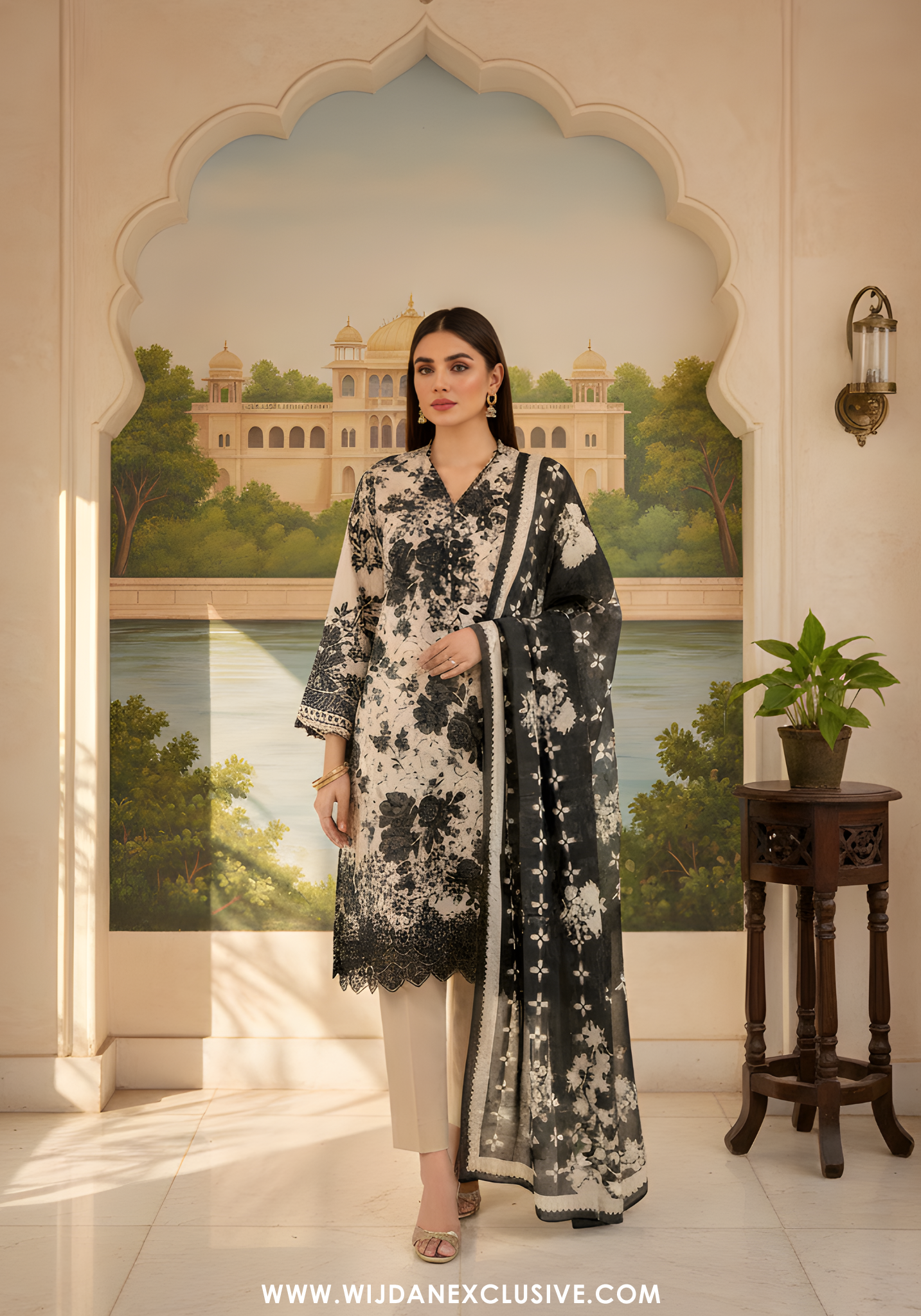 Bin Saeed Unstitched Embroidered Cambric Collection  D-08