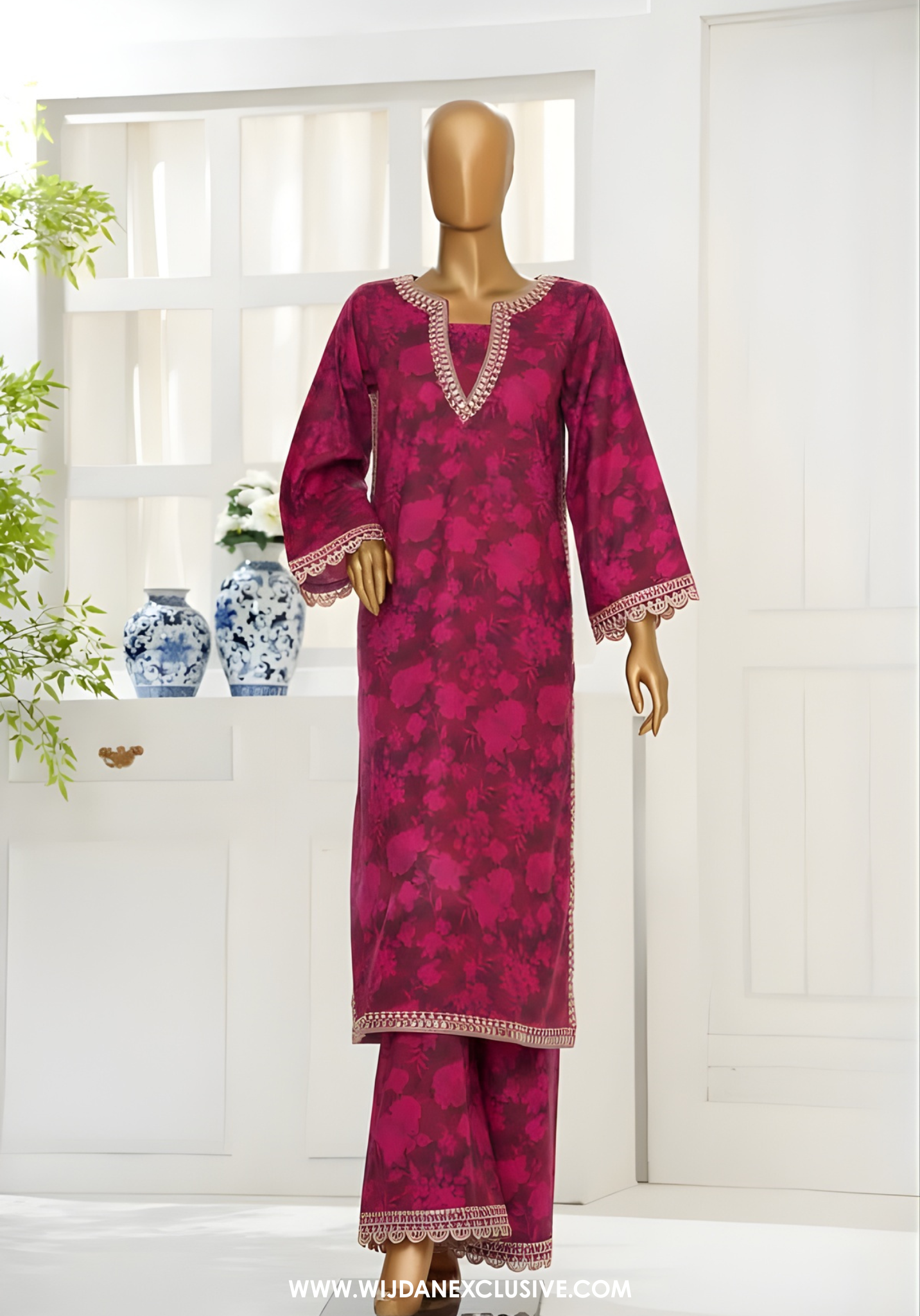 Sehar Zaira by Amna Khadija Printed & Embroidered Cotton Cambric Stitched Co ord Sets (D-01)