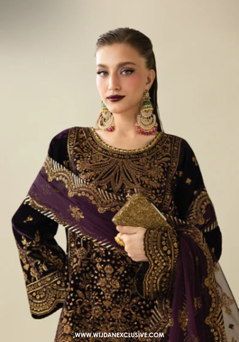 Makhmal Unstitched Embroidered Velvet Collection By Asim Jofa (D-02)