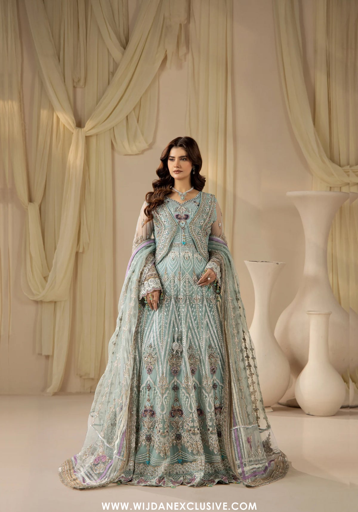 Areesha Unstitched Festive Formal Vol-23 Collection - 2026 (Aqua Crystal Dream)