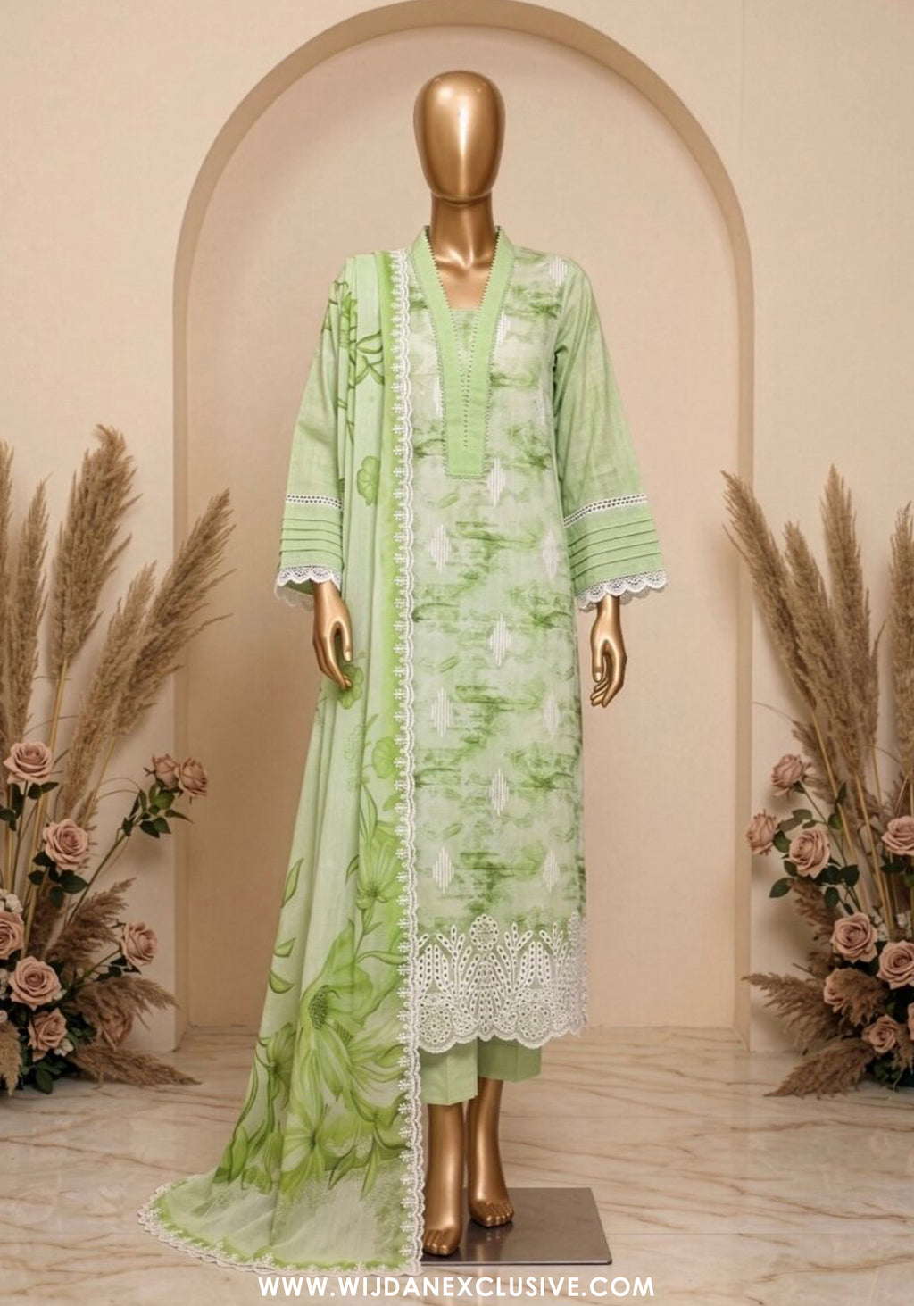 Libas e Khas 3pc Unstitched Embroidered Lawn Collection - 2026 (D-01)