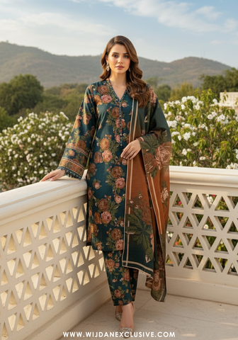 Wijdan Unstitched Printed Viscose Winter Collection - 2025 (ZINC)