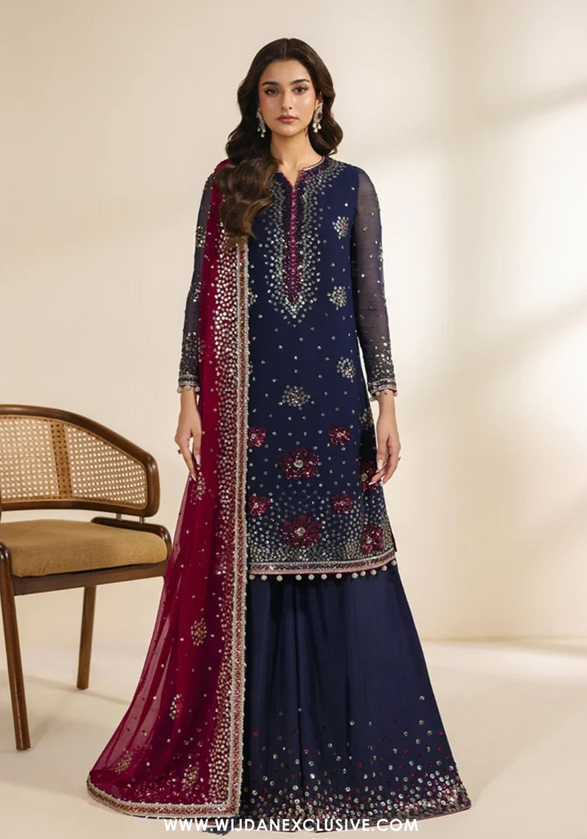 Meraki by Zarif | Unstitched Embroidered Chiffon Formal Collection - 2026 (SABLE)
