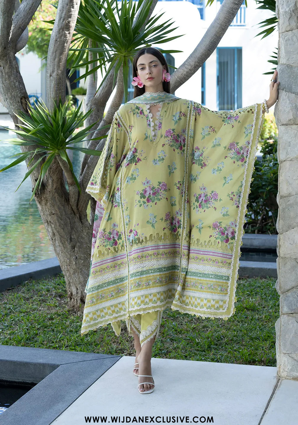 Santorini by Elaf | Unstitched Printed Lawn Collection - 2026 EPN-4A AVOCADO