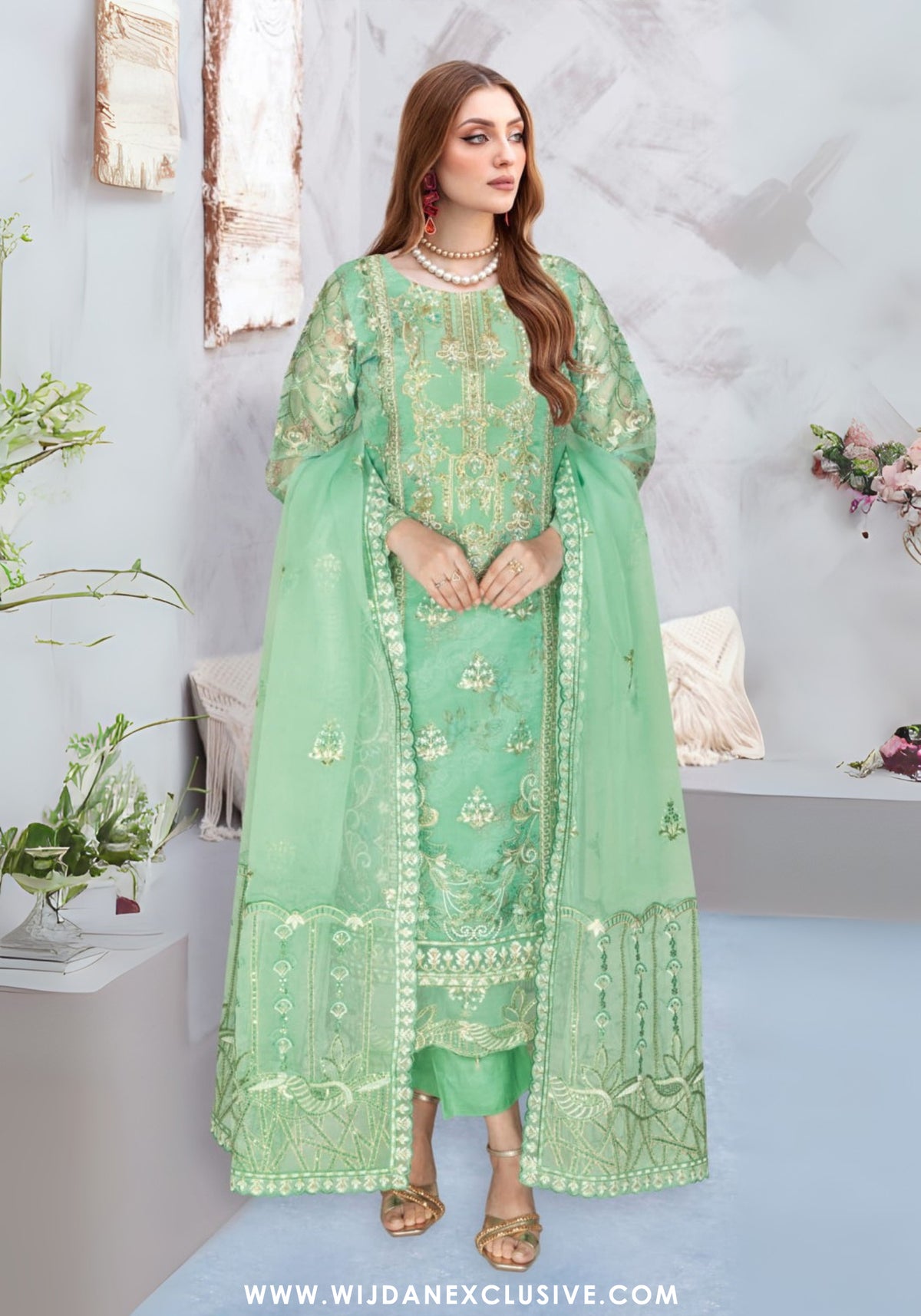 Ramsha Unstitched Embroidered Organza Collection - 2025 WF-421