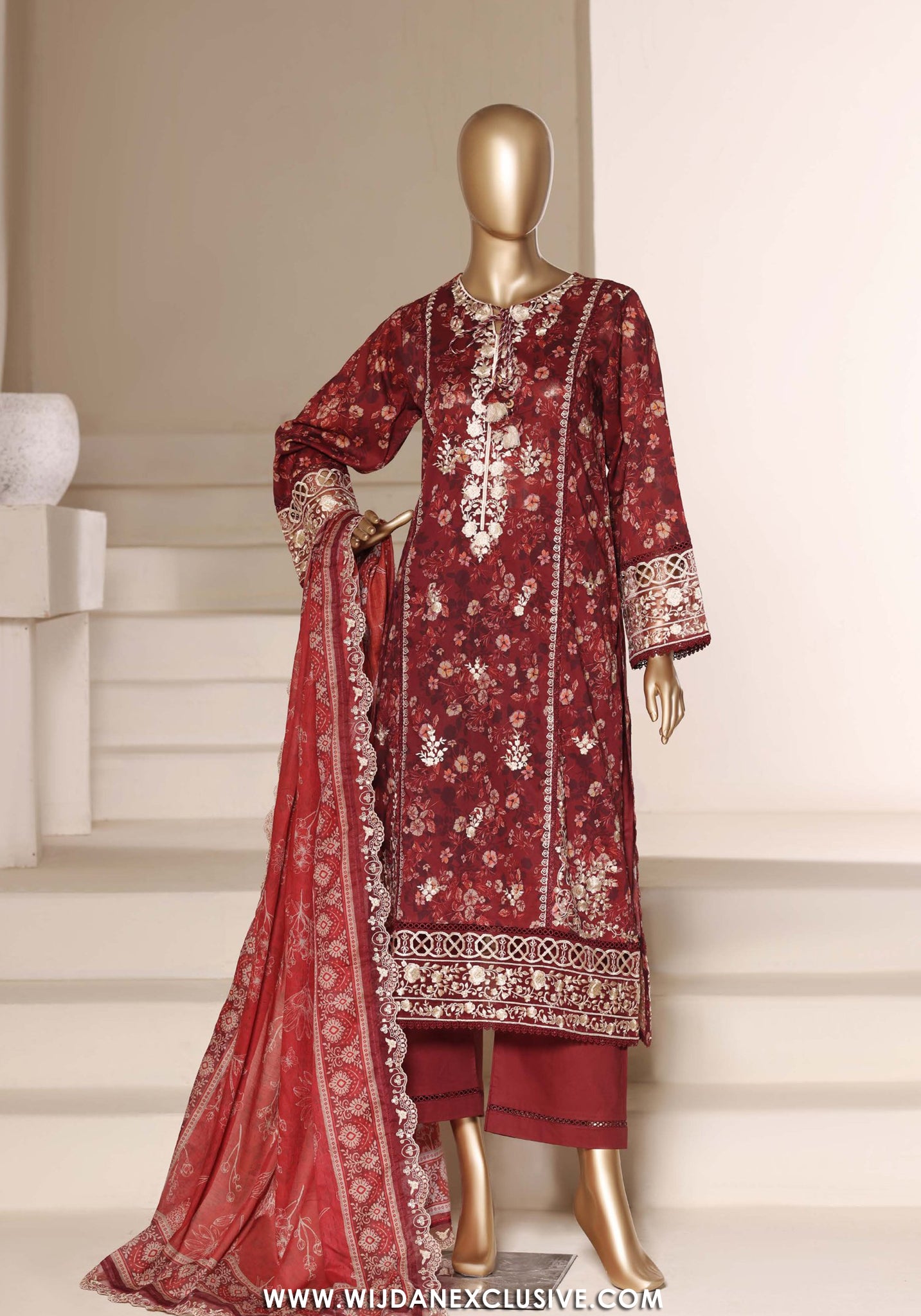 Sadabahar Signature Stitched Embroidered Lawn Vol-II Collection - 2026 (D-01)