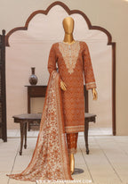 HZ Premium Daily Wear Unstitched Embroidered 3pc Lawn Collection - 2026 (D-01)