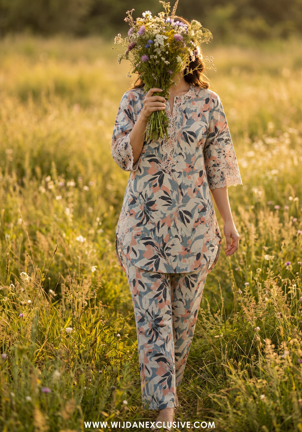Summer Essentials by Amna khadija | 2pc Emb Co-ords Set Collection'26 (D-01)