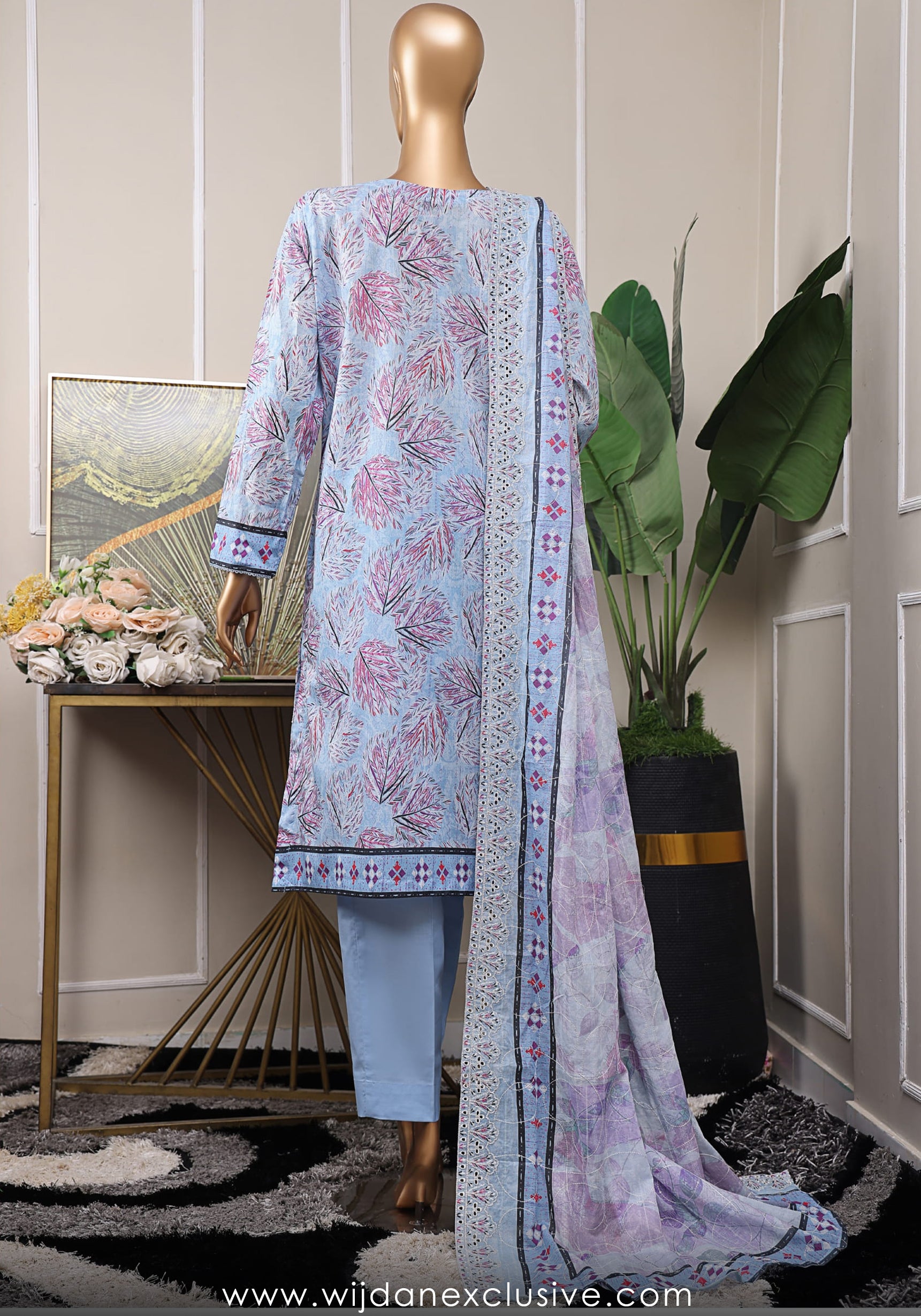 HZ Premium Printed & Embroidered Lawn Collection Vol-06 D-01