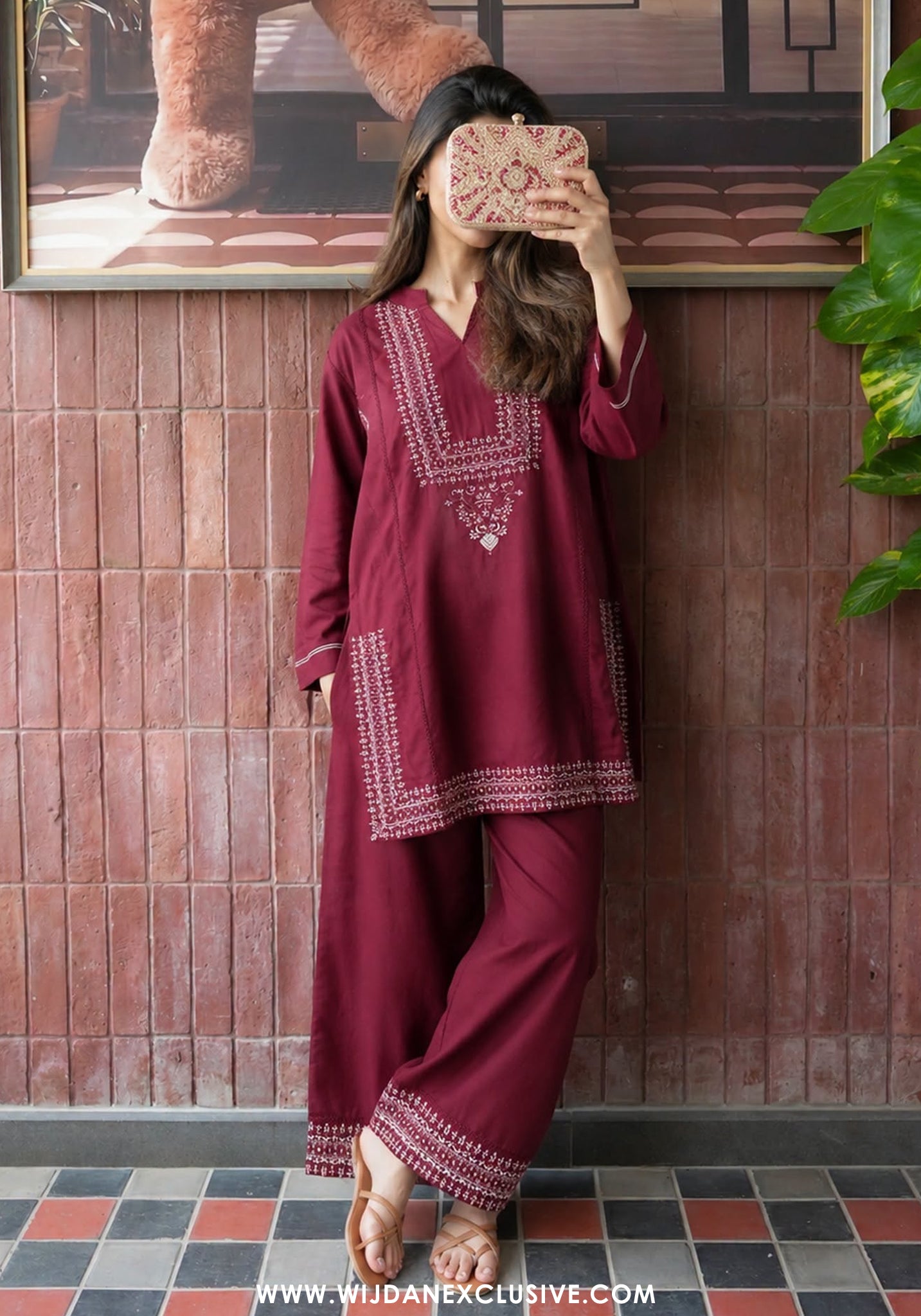 Gul Tanka by Amna Khadija | Stitched 2pc Embroidered Cotton Collection - 2026 (D-01)