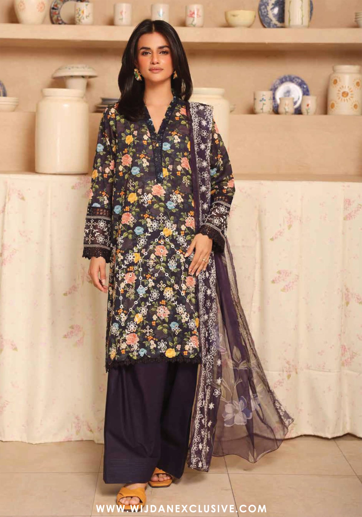 Aleeha Unstitched Embroidered Lawn Chikankari Collection - 2025 by Johra JH-944