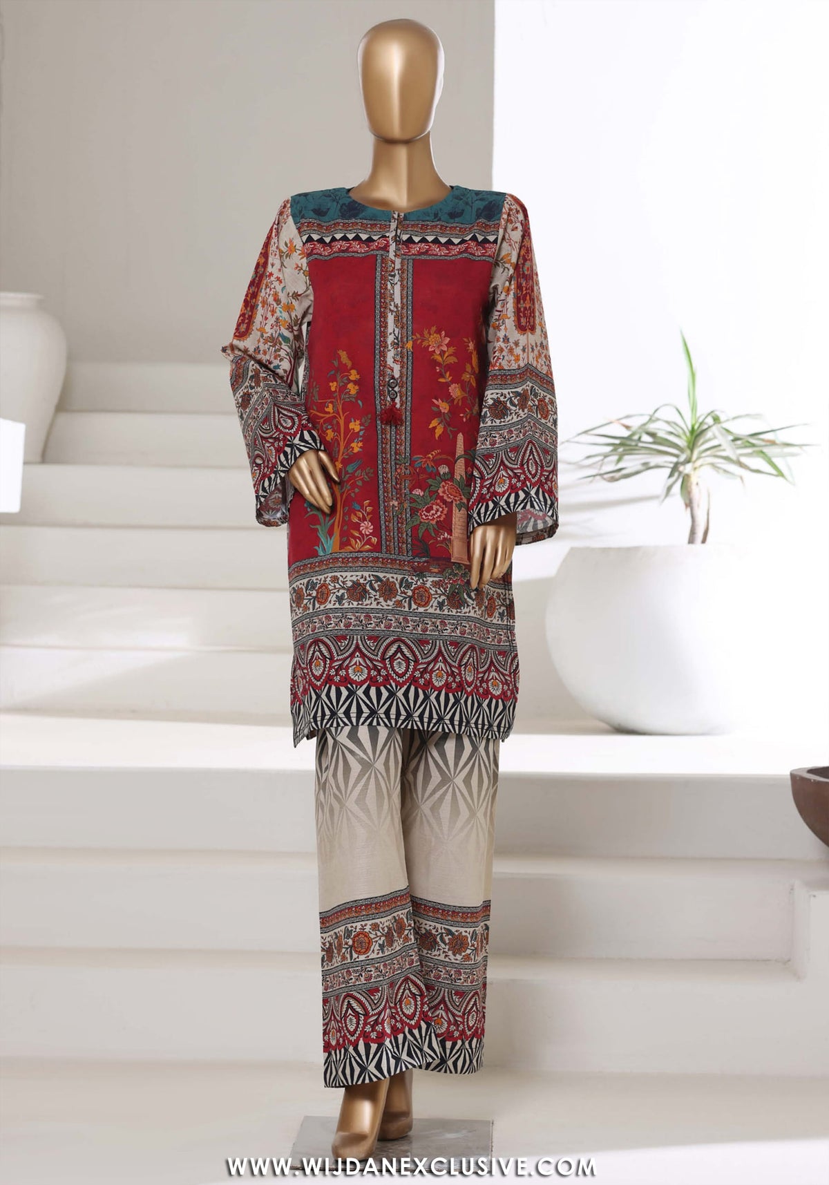 Sadabahar Printed Khaddar 2pc Co-Ord Collection - 2025 D-01