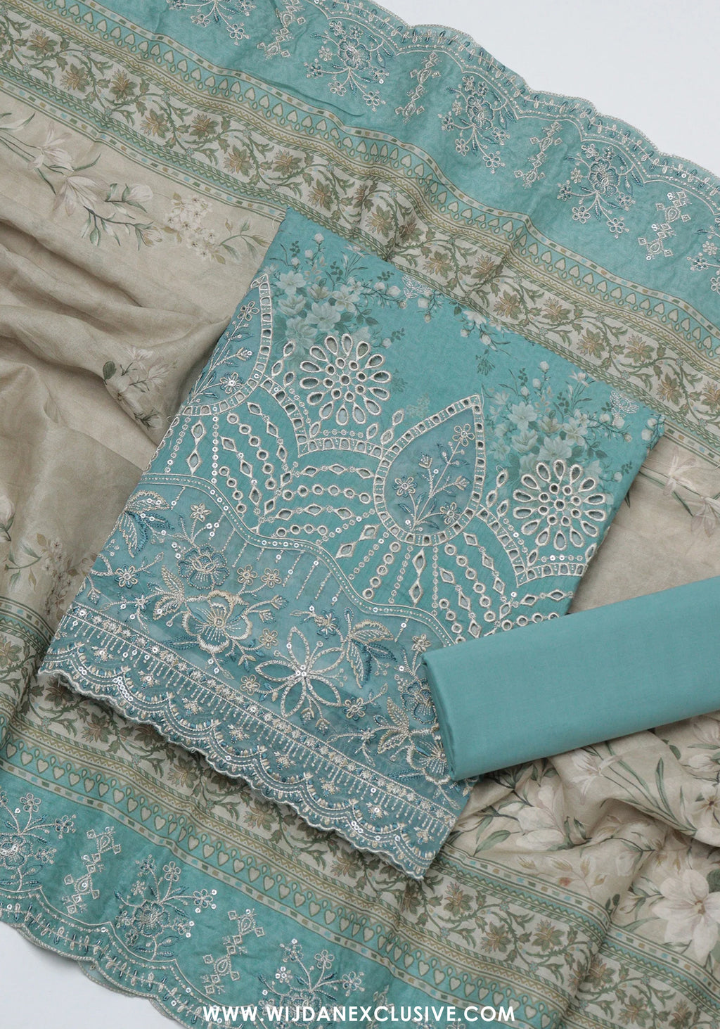Bin Saeed Unstitched Embroidered Cambric Lawn Collection - 2026 (D-01)