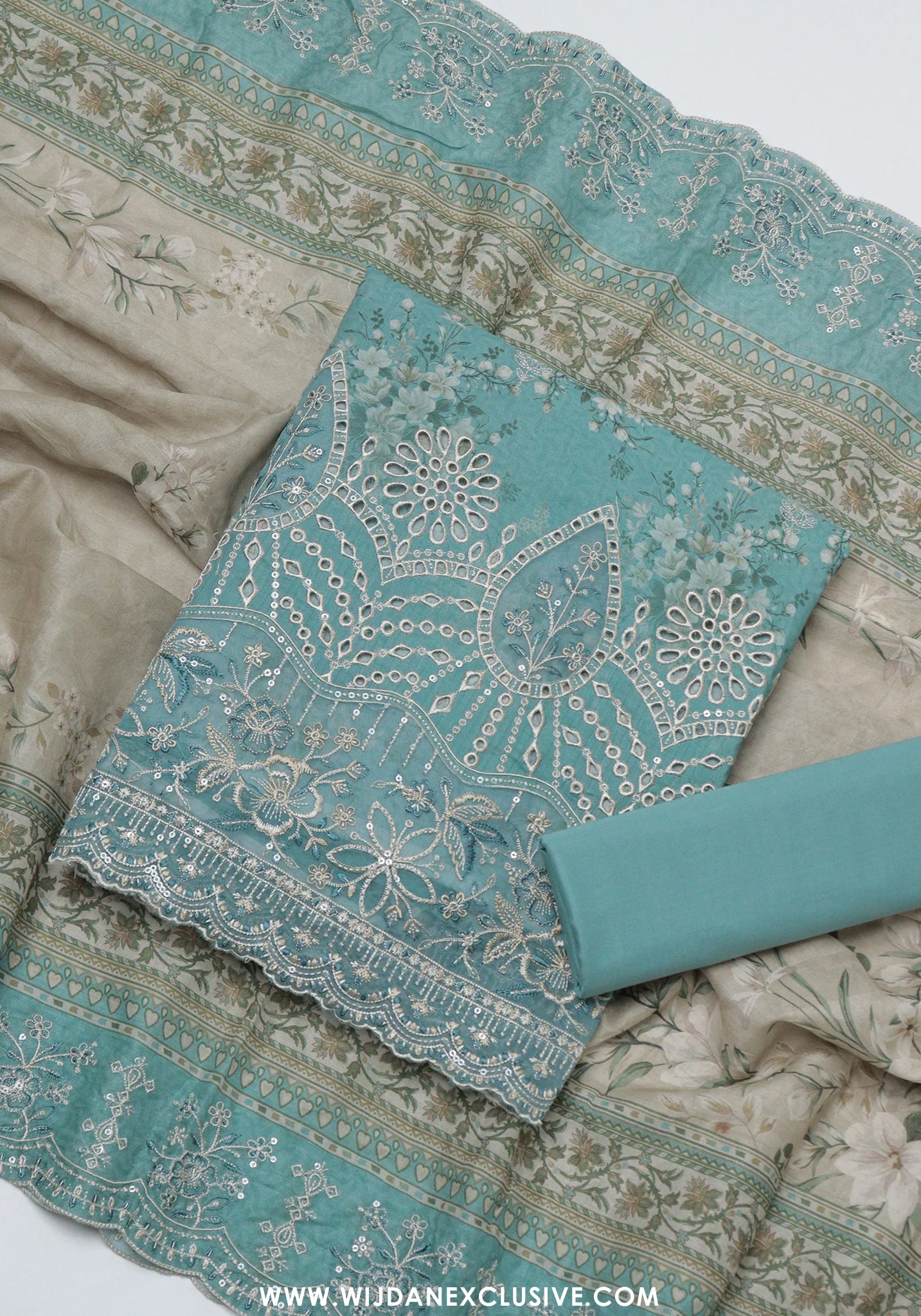 Bin Saeed Unstitched Embroidered Cambric Lawn Collection - 2026 (D-01)